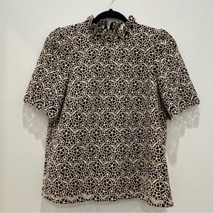 Sezane Lisana Blouse Black/Ecru